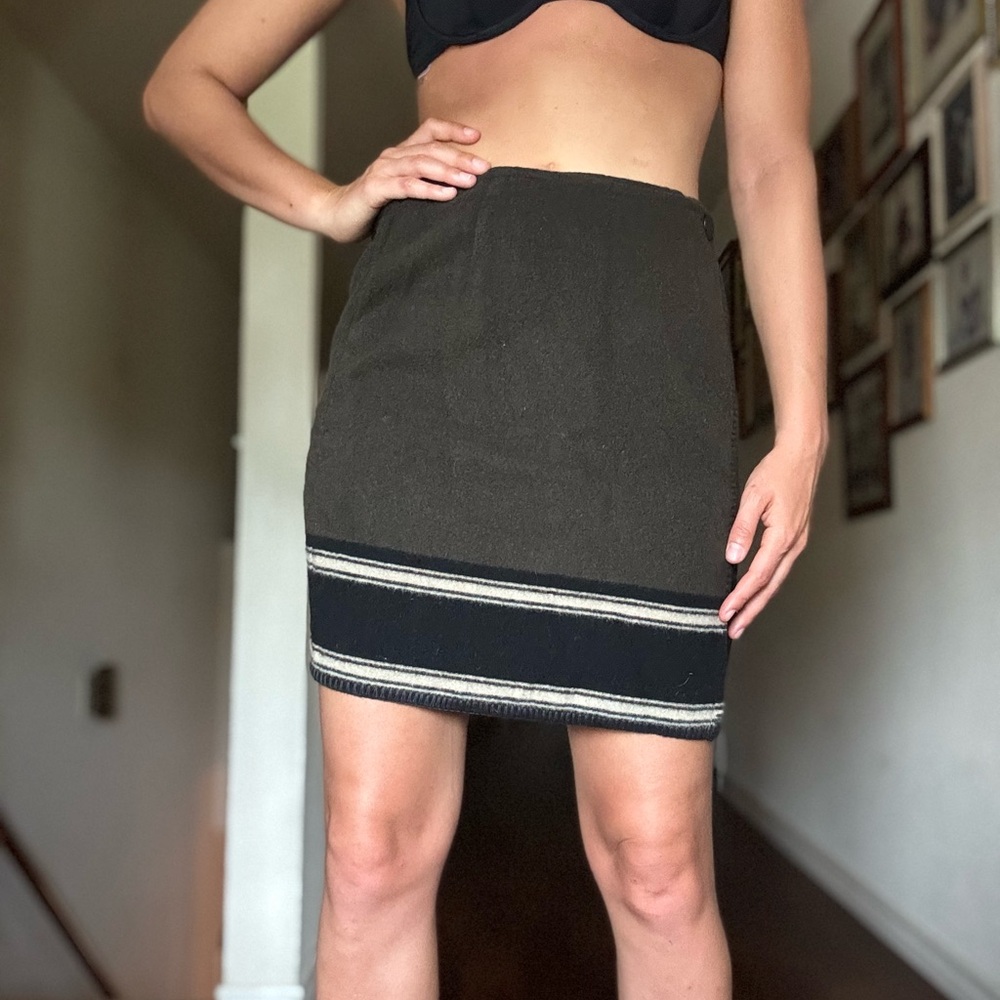 Ann Taylor Wrap Wool Mini Skirt